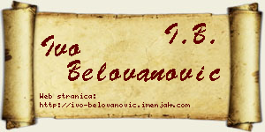 Ivo Belovanović vizit kartica